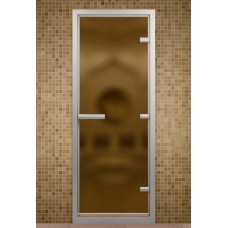 Дверь для турецкой бани, стекло бронза матовая